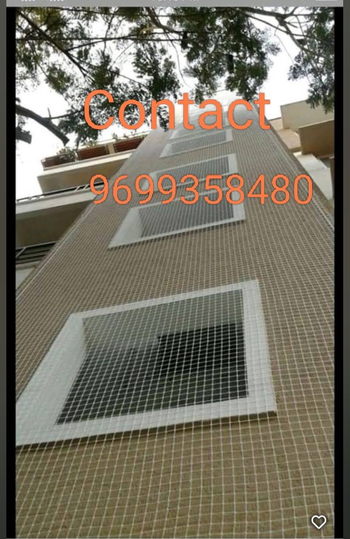 Balcony pigeon net installation